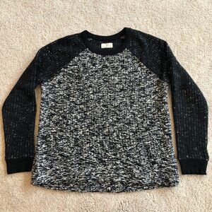 Lou & Grey Black White Pullover Long-Sleeve Sweater Top